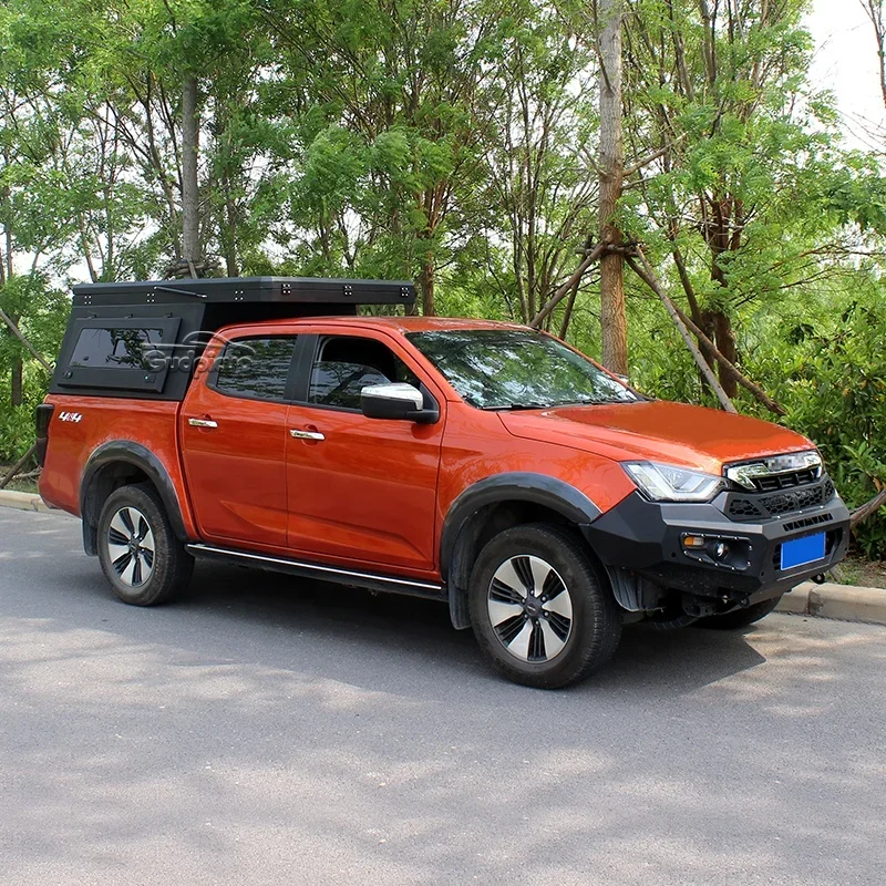 4x4 Pickup Dual Cab Aluminum Canopy With Roof Top Tent Truck Topper For Ford Ranger T6 T7 Toyota Hilux Np300 Dmax