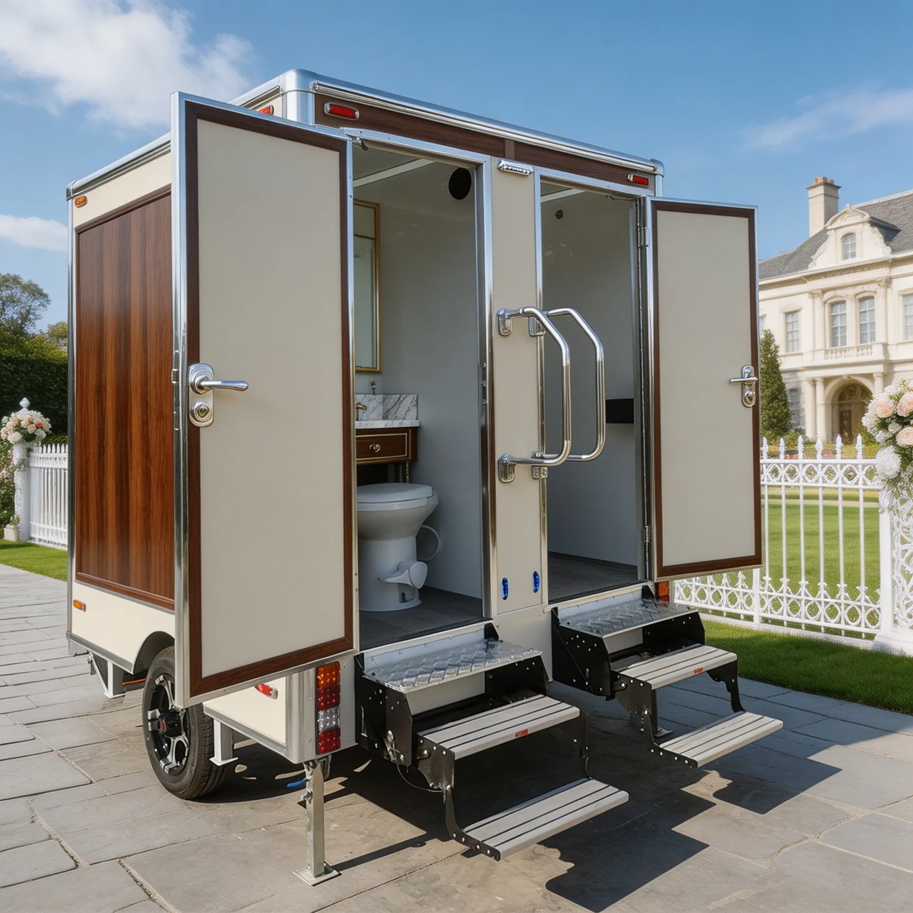 Portable Outdoor Restroom Trailer Luxury Toilets Shower Trailer Bathroom Trailer Personal Steam Shower Room with Sauna