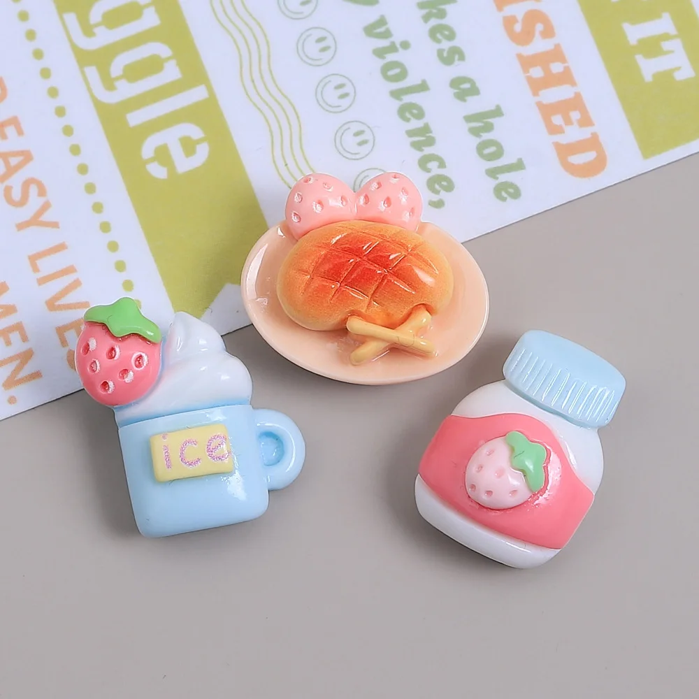 5 قطعة/الوحدة جديد Kawaii الكرتون الآيس كريم ، كعكة الراتنج شقة الظهر الكرتون سجل القصاصات تمثال Bow بها بنفسك القوس اكسسوارات الديكور الحرف