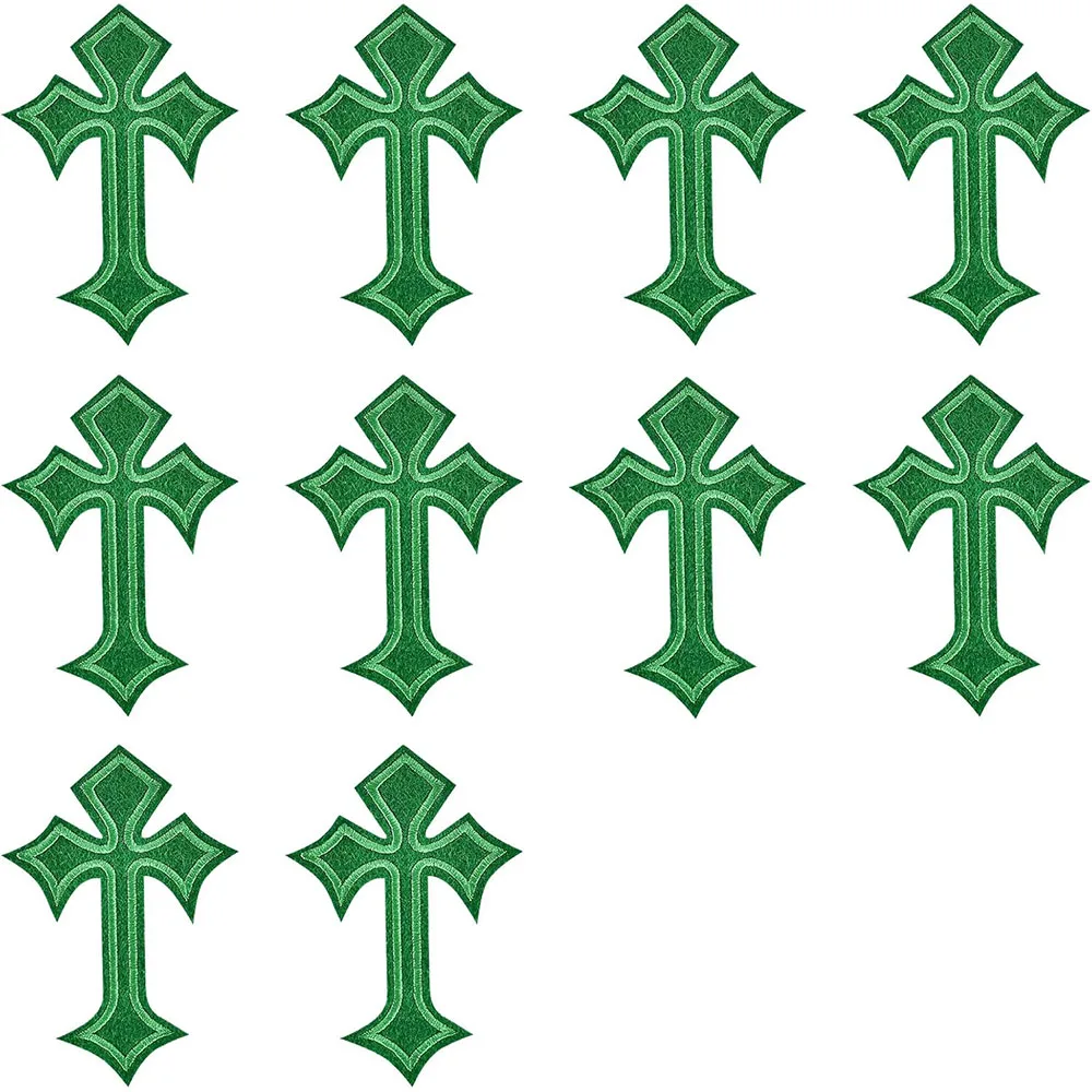 10 Stück Coole Kreuz-Patch-Stickerei-Aufkleber zum Aufbügeln auf Kleidung, Weihnachten, DIY, Jeans, Jacken, Festival-Abzeichen, Taschen, Reparatur, Dekoration – Detail 8