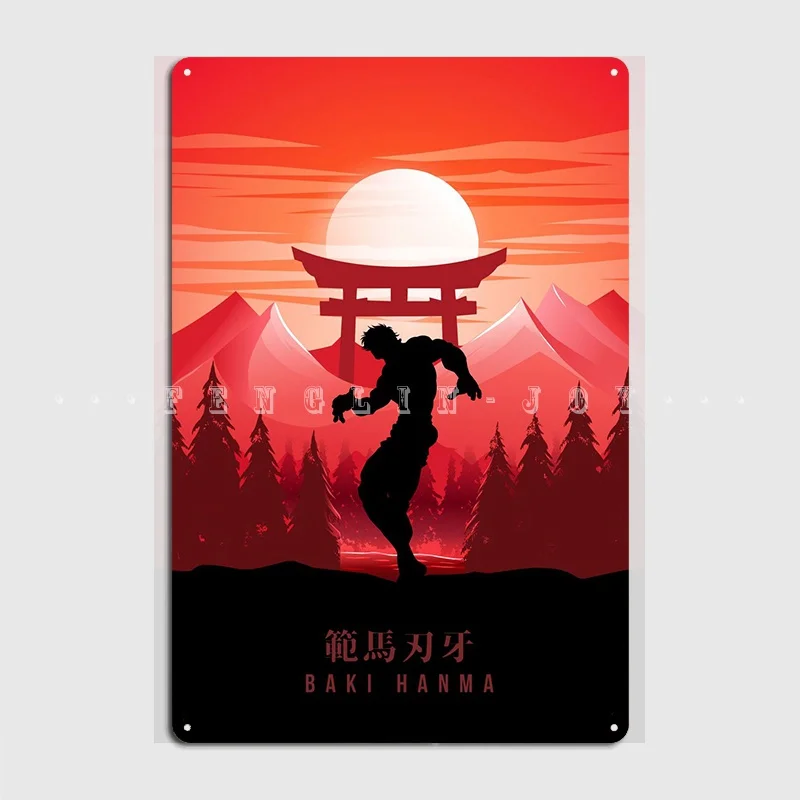 Baki Hanma Grappler Metal Sign Wall Decor Living Room Decoration Cinema Living Room Tin Sign Poster