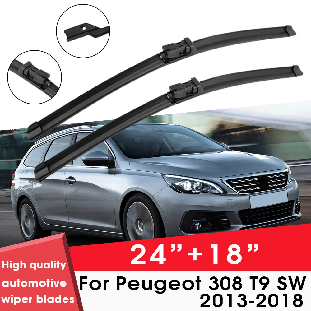 

Car Wiper Blade Blades For Peugeot 308 T9 SW 2013-2018 24"+18" Windshield Windscreen Clean Rubber Silicon Car Wipers Accessories