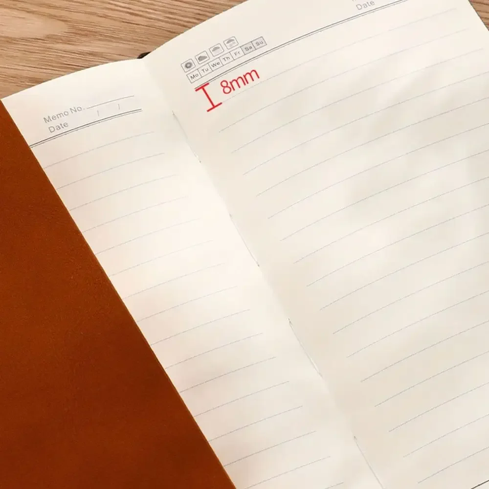 Durable Soft A6 Notebook Retro Fashions Leather Diary Non-bleeding Ink Thickened Pocket Notebook School Supplies