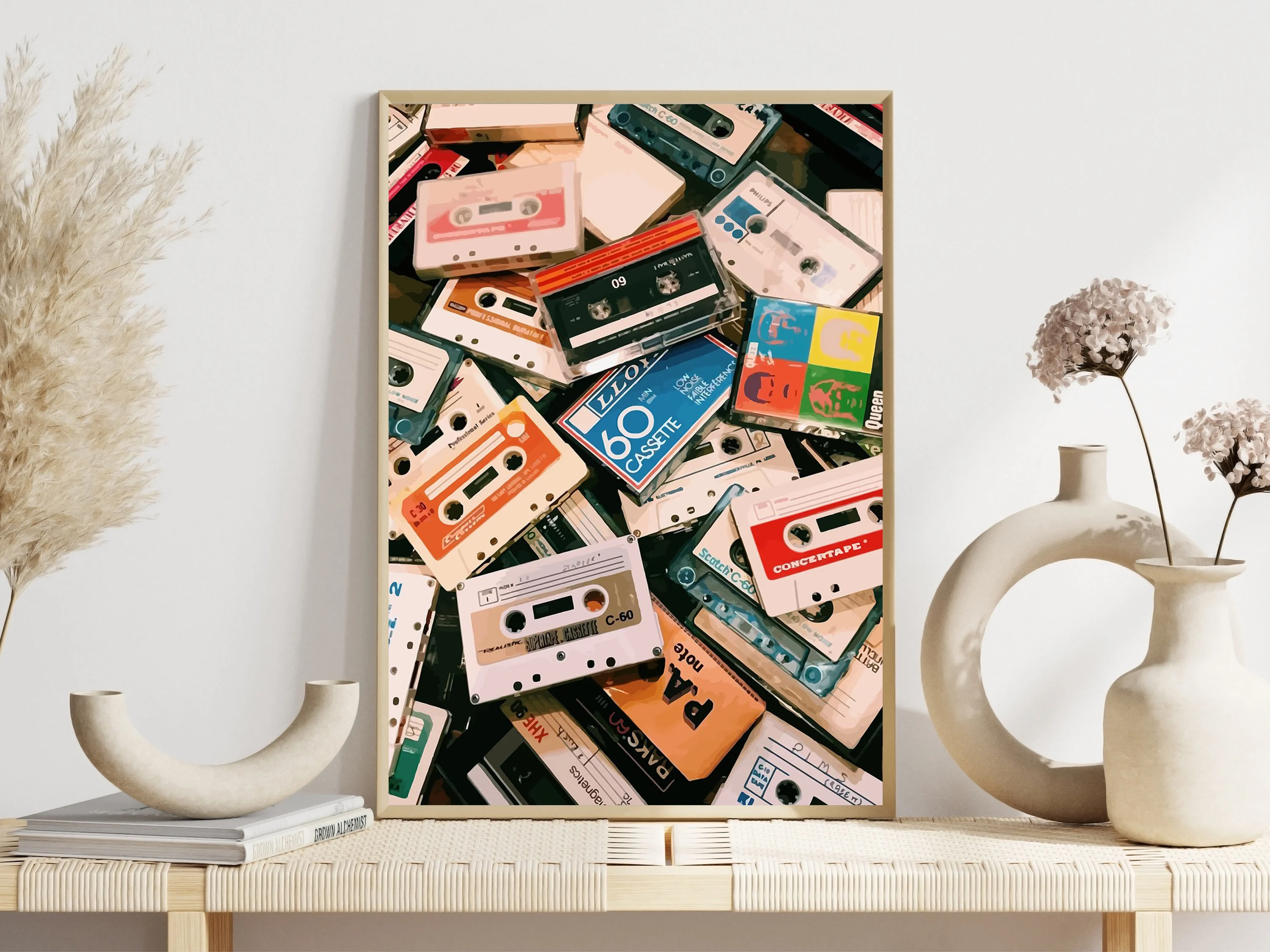 Classic Pop Golden Vinyl Record Cassette Tape Poster Music Modern Prints Canvas Painting Wall Art Picture Home Living Room Decor view 4