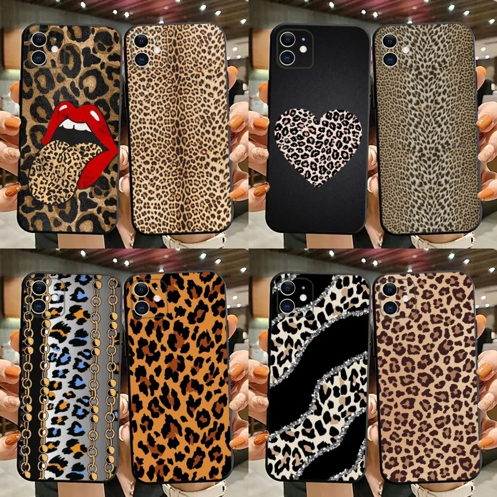 

Fashion Leopard Print Panther Phone Case For iPhone 15,14,13,12,11,Plus,Pro Max,XS,X,XR,SE,Mini,8,7 Soft Silicone Black Cover