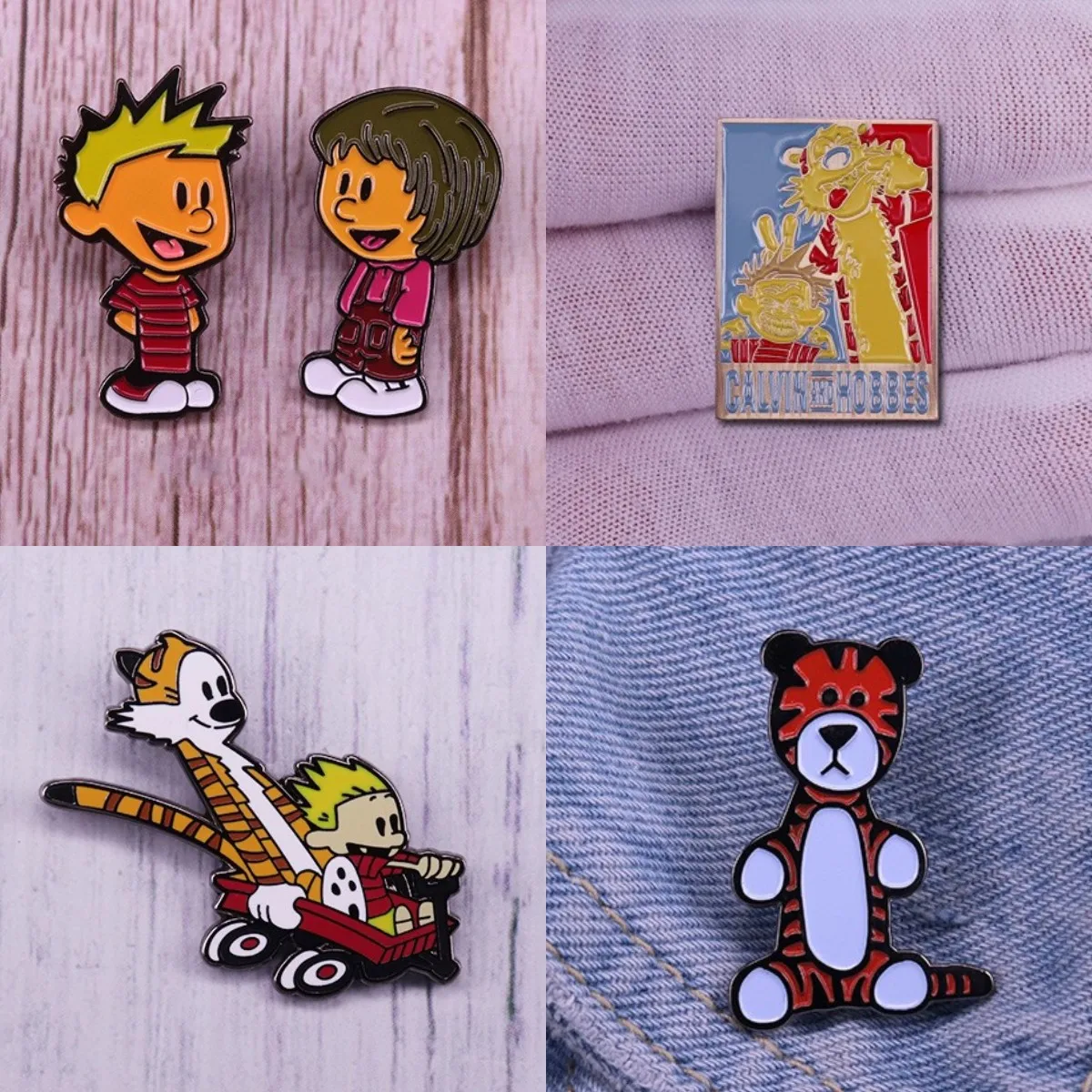 Fun Comic Enamel Pins Custom Cartoon Character Roller Coaster Tiger Brooches Luxury Copper Lapel Badges Jewelry Gifts for Kids