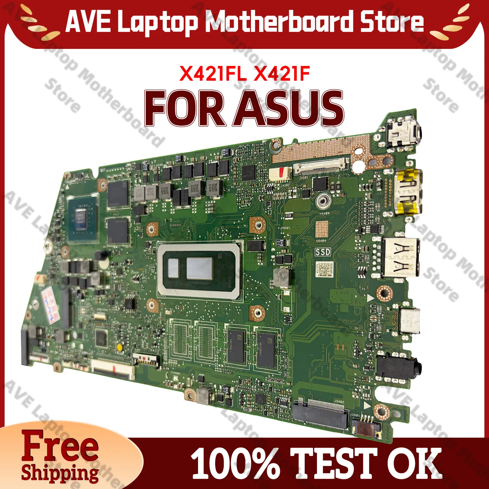 

X421F X421FL Laptop Motherboard For ASUS R421F X421FAY S433F X421FPY I421F X421FQY V4050F X421FL Mainboard W/ 10th Gen I3 i5 i7