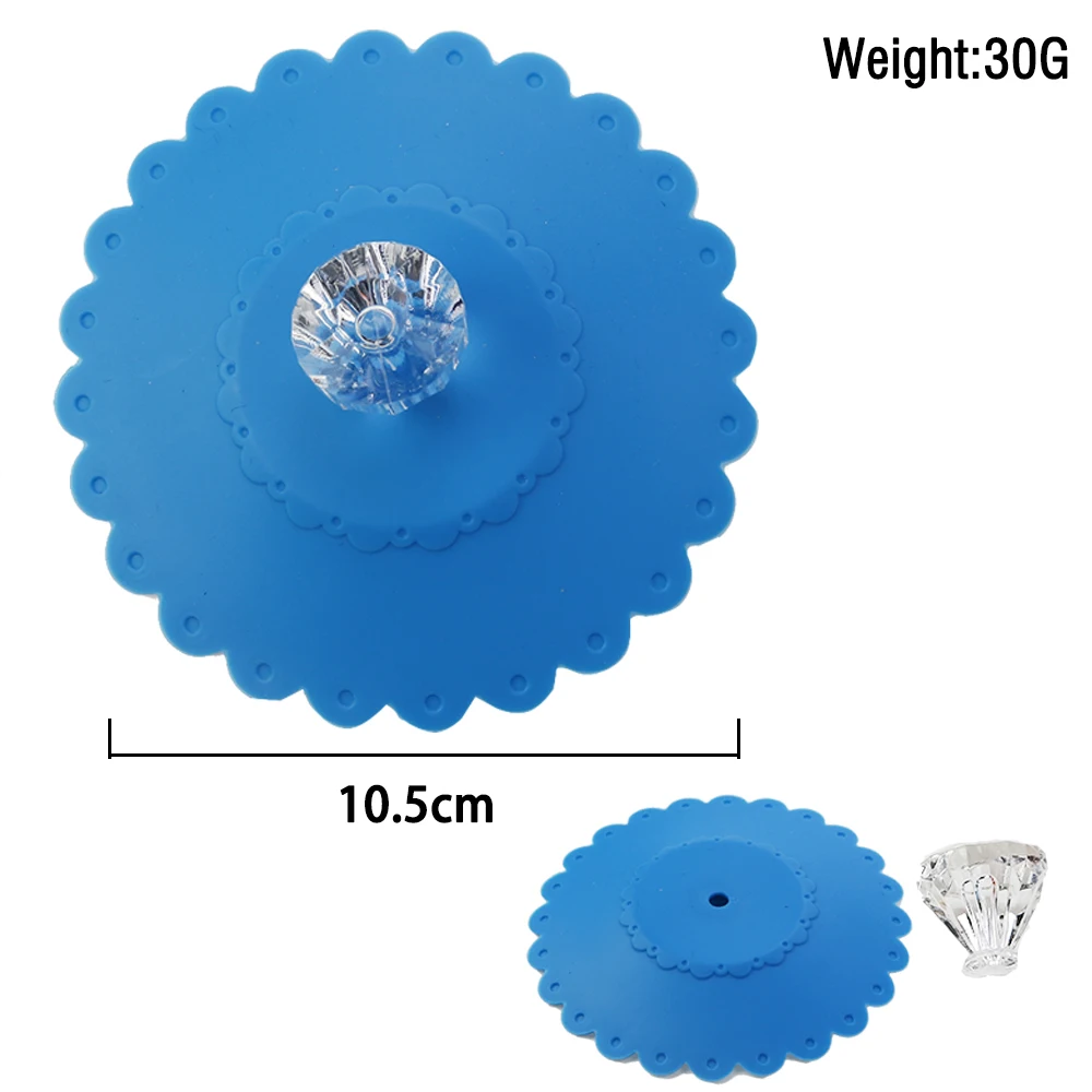 1PC 10.5CM 30G Diamond Soft Silicone Sealed Cover For Glass Cup  Coffee Anti-Dust Mugs Cap Lid  Leakproof Washable And Reusable