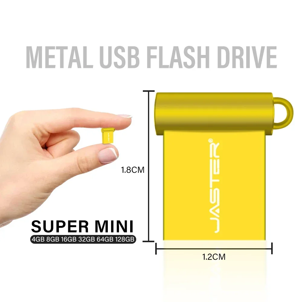 JASTER Mini Metal USB Flash Drives 128GB Creative gift Memory Stick 64GB High Speed Pen Drive 32GB Silver USB Stick 16GB 8GB