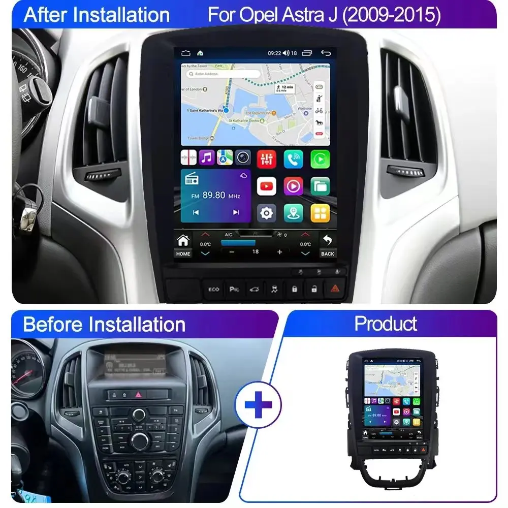 Carplay Vertical Tesla Model Android Auto Wireless Car Radio 9.7inch Autoradio For Opel Astra J 2009-2015 8Core FM AM Multimedia