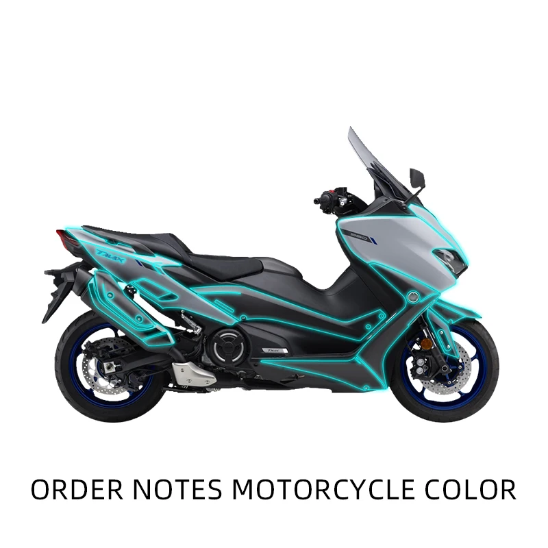 لياماها TMAX560 2021 23 دراجة نارية كامل الجسم طبقة رقيقة واقية شفافة مجموعات من ملحقات الدراجة حماية ملصقات الشارات