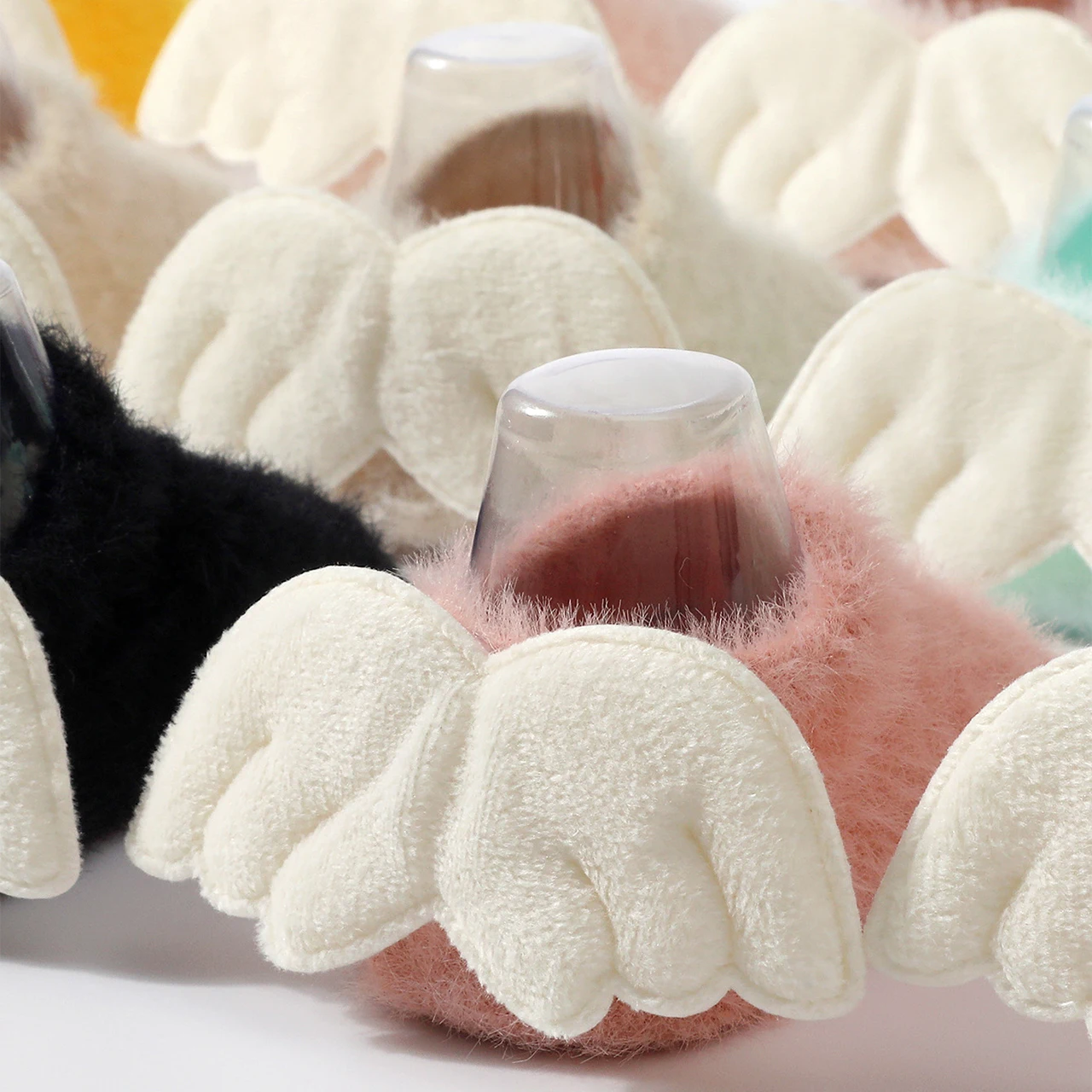 0-1Year Newborn Plush Sock Winter Anti-Slip Floor Socks Anti-Cold Warm Terry Ankle Sock Kids Thermal Footwear Angel Wings Socks