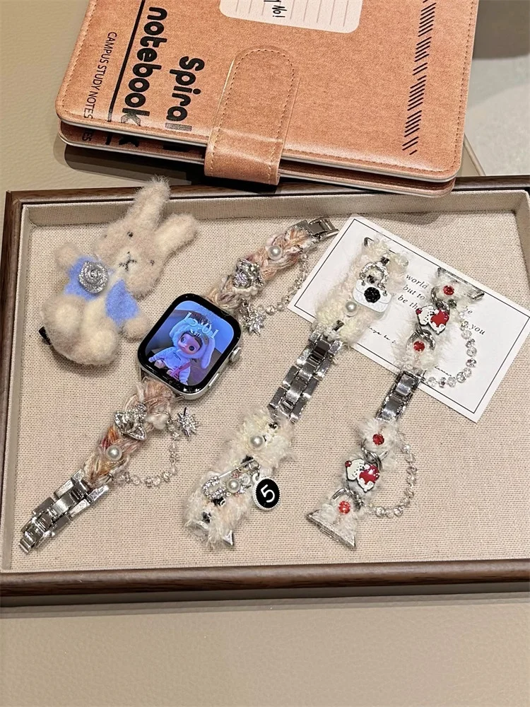 

Suitable for HW Watch Fit3/Fit4 straps and HW Band 8/9/10NFC autumn/winter plush handmade straps