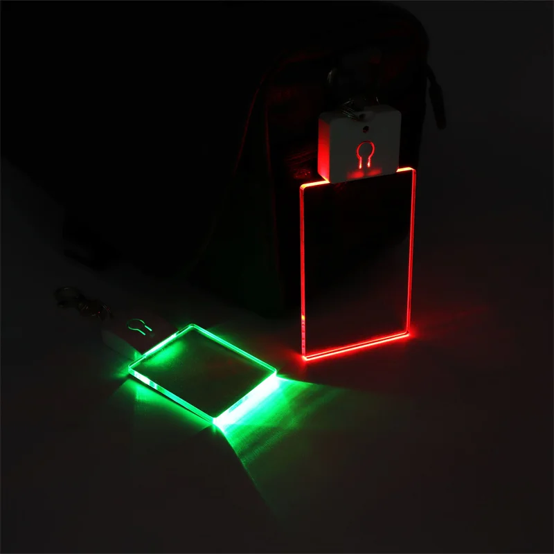 Porte-clés en acrylique LED 3D, veilleuse colorée RVB, pendentif clé, lampe, décoration de mariage et de Noël, porte-clés cadeau bricolage, 2 pièces