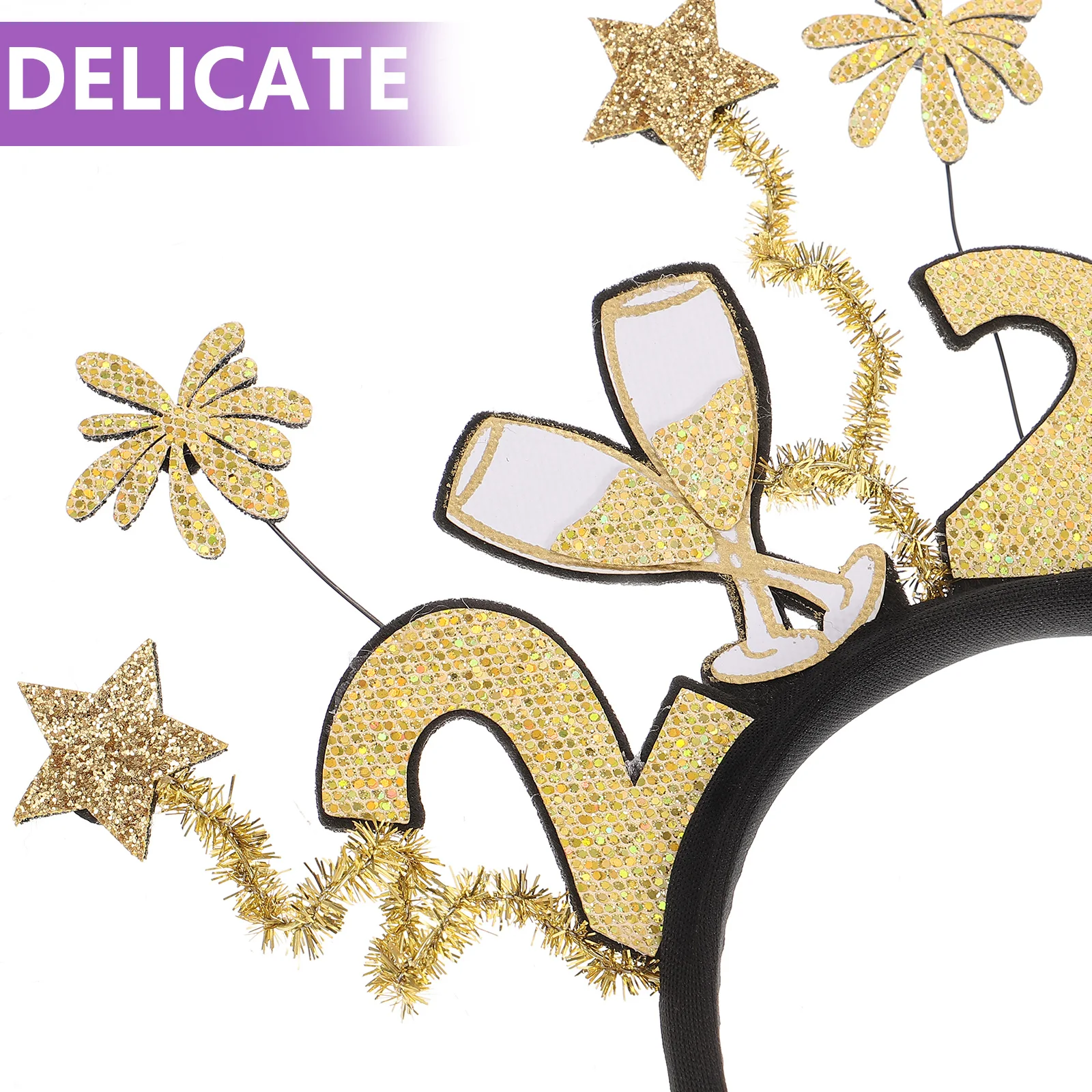 

2024 New Year Headband Glitter Party Hair Decor For Women Headbands Favors Props Photo Booth Accessories Festival Costume Hair
