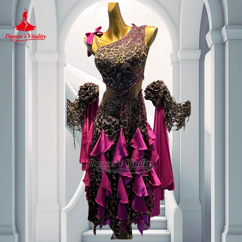 The New Style Ballroom Sleeveless Wrapped Hips Dresses Adult&Teenagers Waltz Perform Outfit High-end Customize Dancer's Vitality