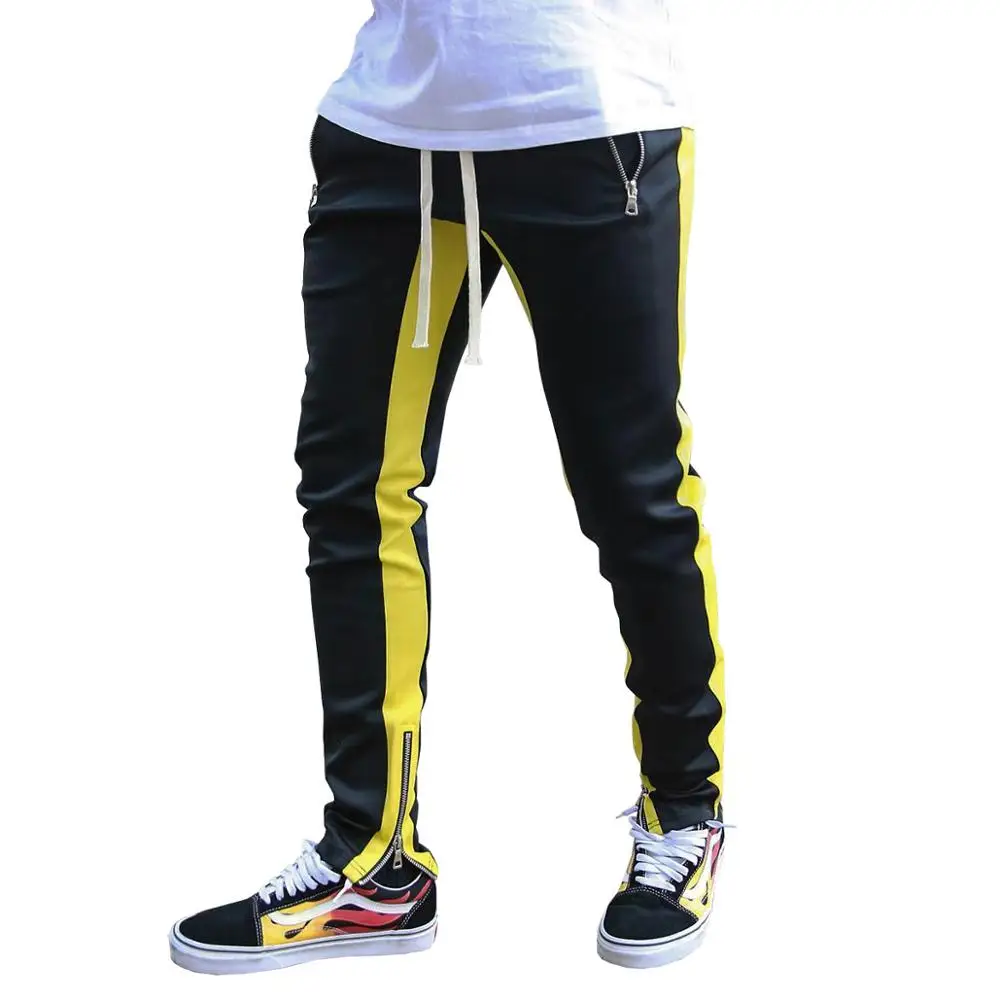 Mode New Tide Casual Reiß verschluss Sport hose Herren kleine Füße lange Hosen Elastizität Männer Bleistift hose gestapelte Jogging hose