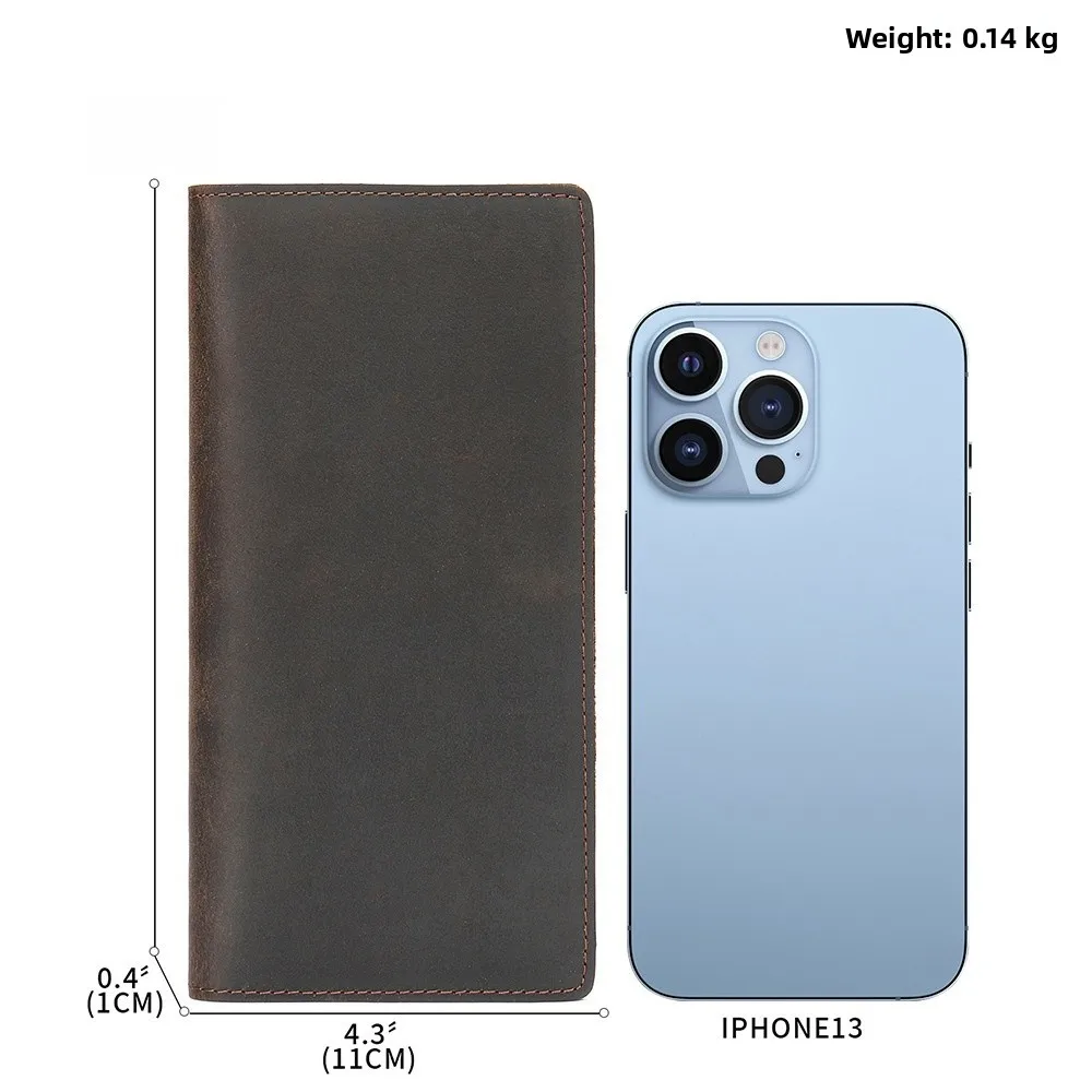 

Длинный кожаный кошелек, мужской ручной верхний слой из воловьей кожи, осенне-зимний новый клатч из натуральной кожи, трансграничный