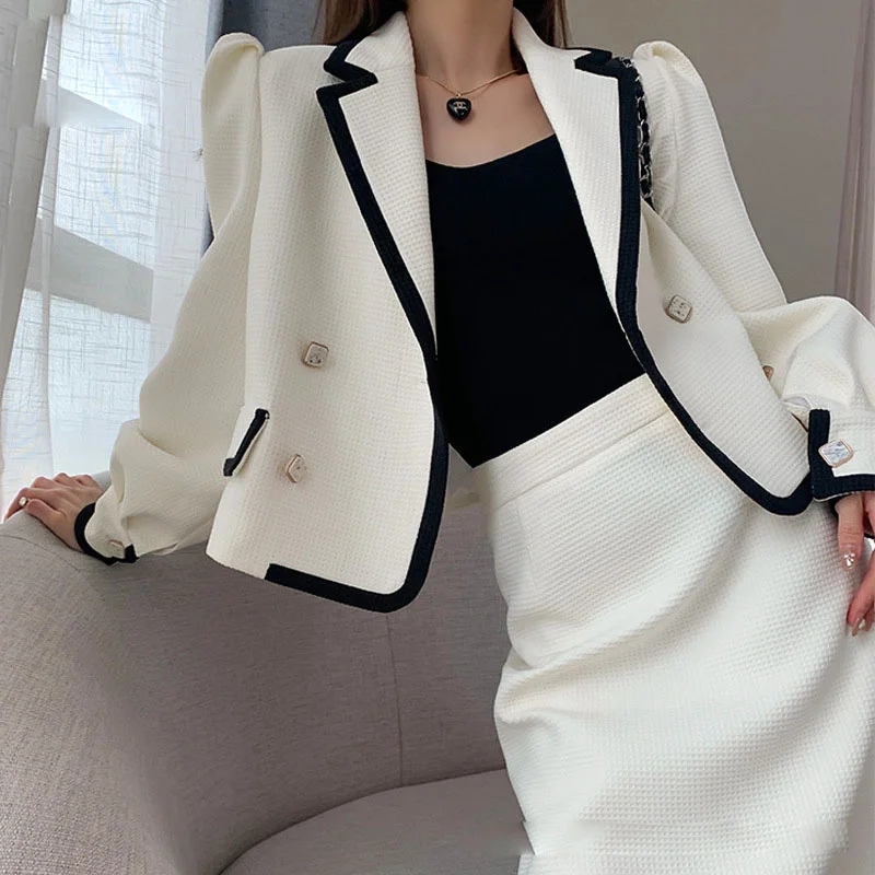 2023 New Spring and Autumn Light Mature Style High Cold Advanced Sense Small Fragrance Coat Temperament Half Body Skirt Fashion