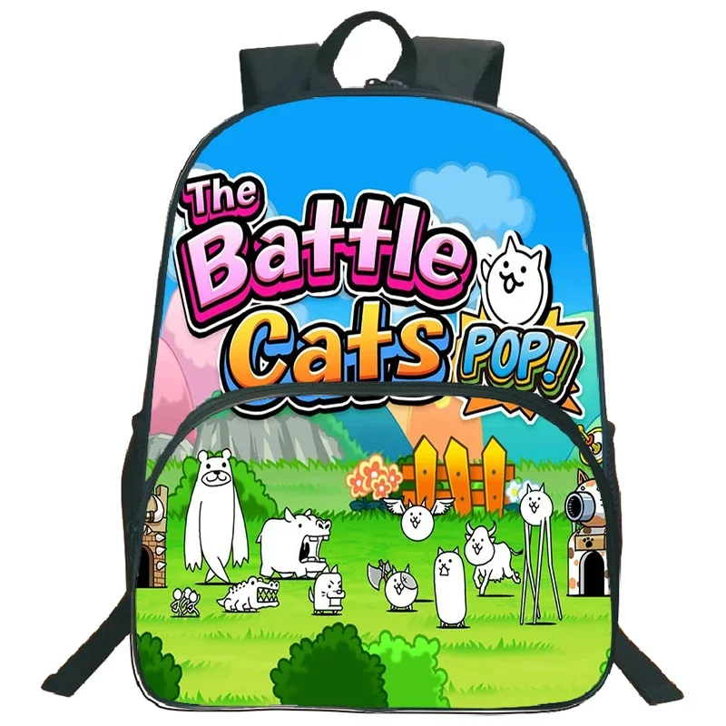 

Kids The Battle Cats Print Backpack for Primary School Students Large Capacity Bookbag Boys Girls Cartoon School Bags Laptop Bag