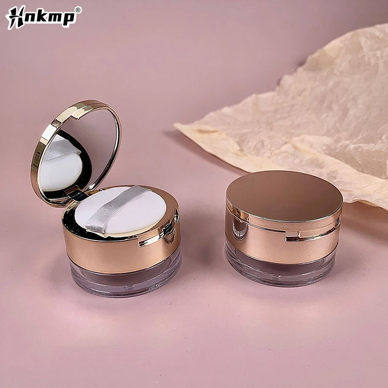 6g Portable Plastic Powder Box Empty Loose Powder Pot With Sieve  Puff Cosmetic Sifter Loose Jar Travel Makeup Container