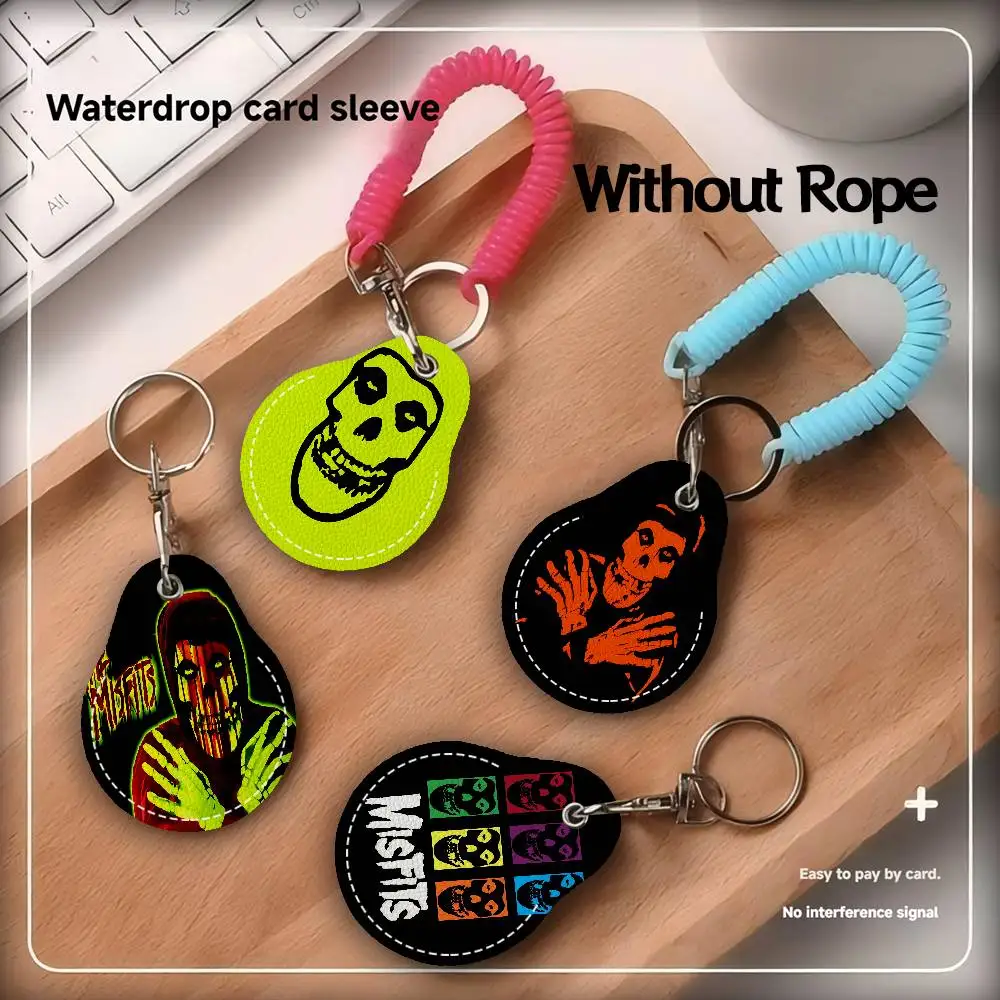M-Misfits B-Band Round Keychains For Women PU Leather Blanks Key Rings Ideal For Holiday Gifts And Party Favors