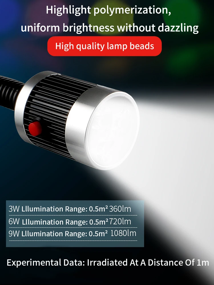 Led Magnetic Machine Lamp Work Light IP65 WaterProof Flexible Gooseneck Lamp 1080 Lumens 120 Volt for Lathe Milling Drill Press