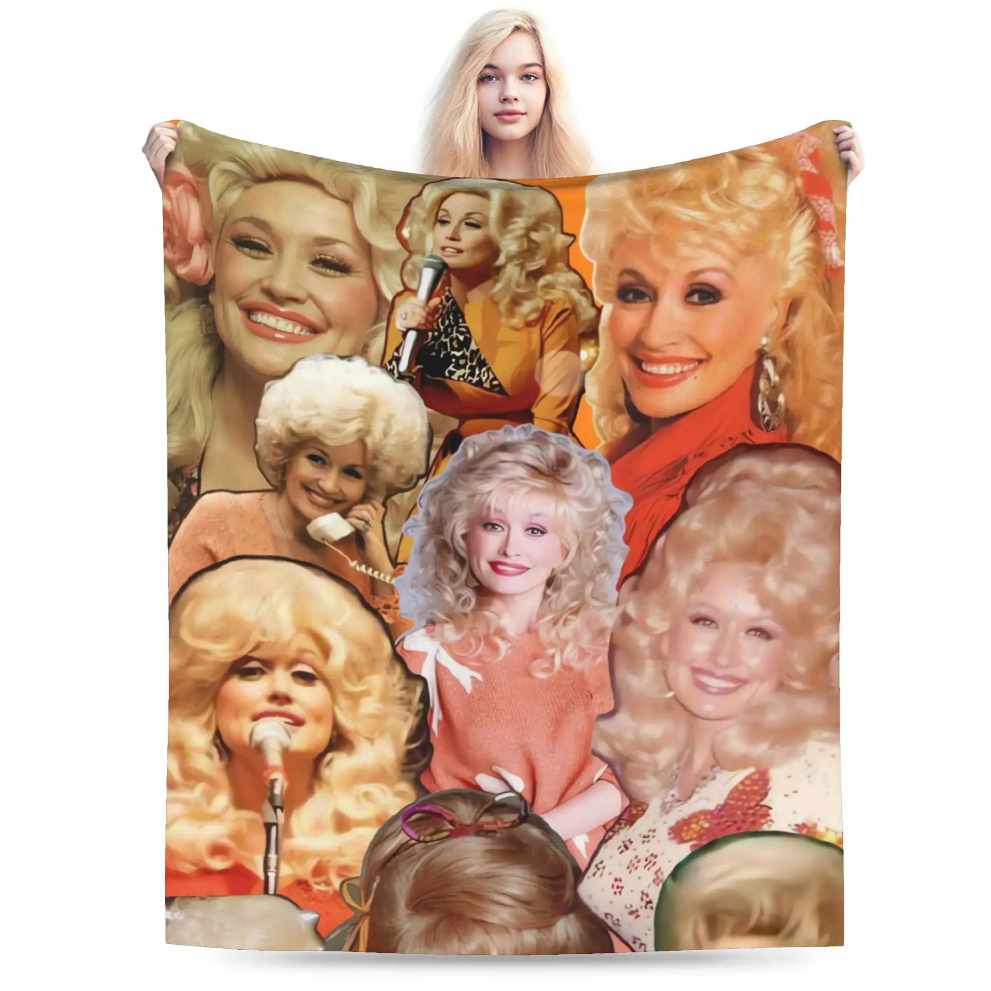 Dollys Partons Plush Blanket Girls Boys Singer Tour Flannel Throw Blanket For Couch Chair Sofa Bed Warm Soft Quality Bedspread
