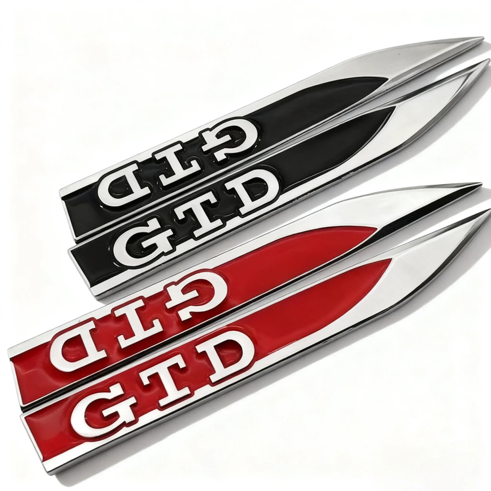 2pcs Metal GTD Letters Logo Badge Car Stickers Car Wing Fender Side Blade Sports Emblem Accessories for Golf MK5 MK7 5 6 7 Polo