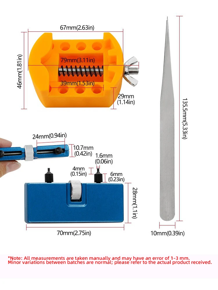 Watch Back Case Opener Remover Adjustable Pry Tool Tweezers Watch Repair Tools Set Base Holder Fixator Stand For Change Battery