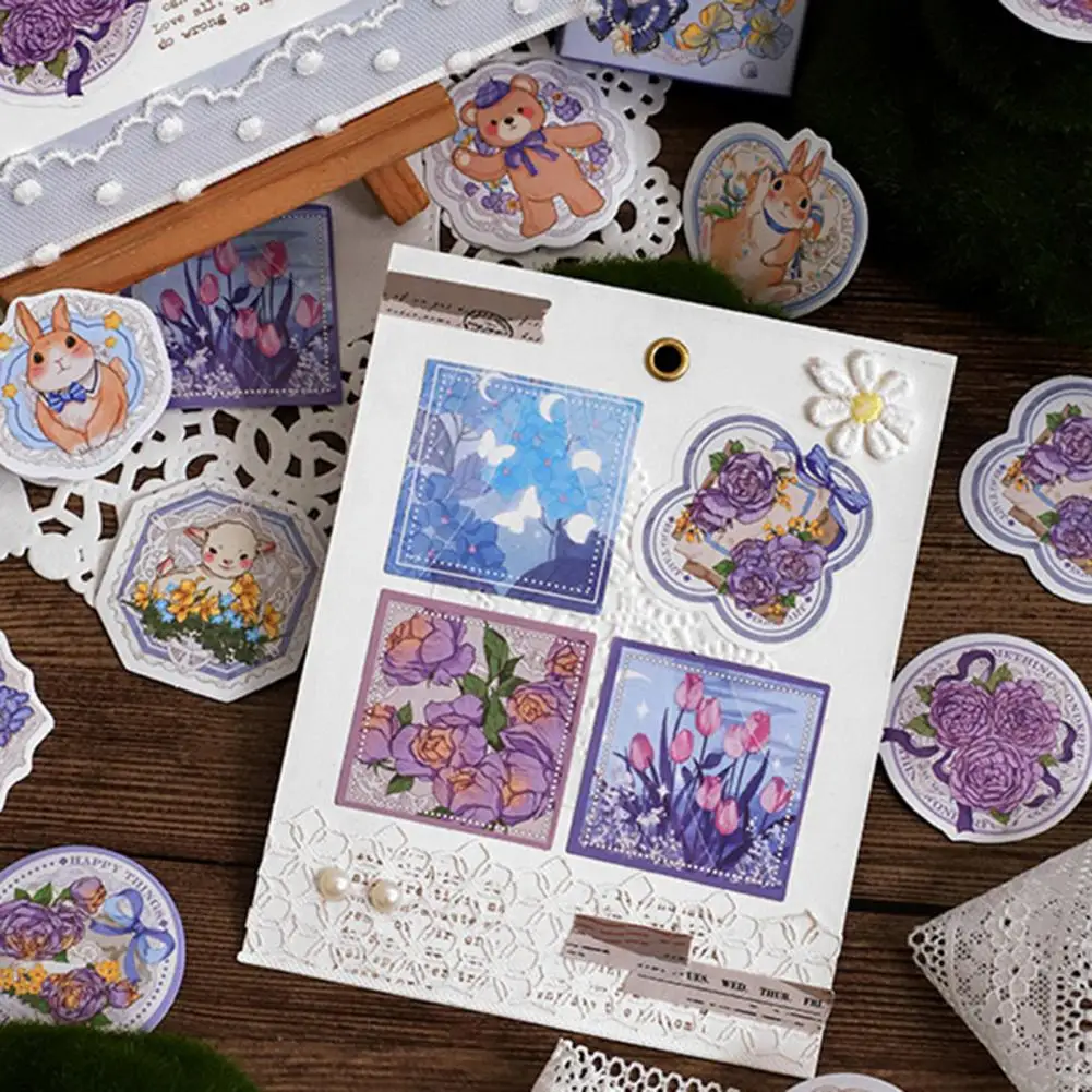 46Pcs Deco Stickers Adorable Wear Resistant Wide Application Scrapbooking Stickers