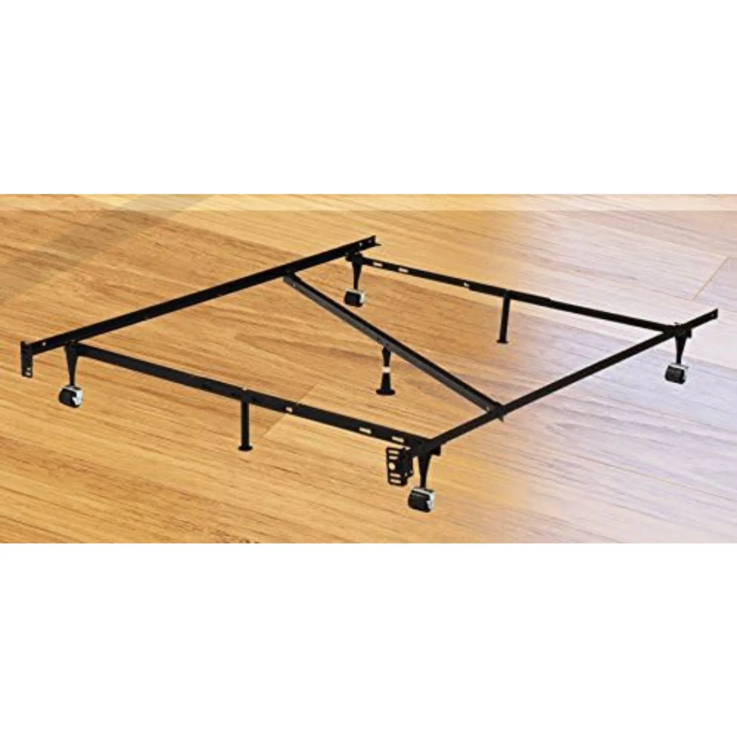 Heavy Duty Metal 7-Leg Adjustable Queen,Full,Full XL, Twin, Twin XL, Bed Frame with Center Support, Rug Rollers & Locking Wheels