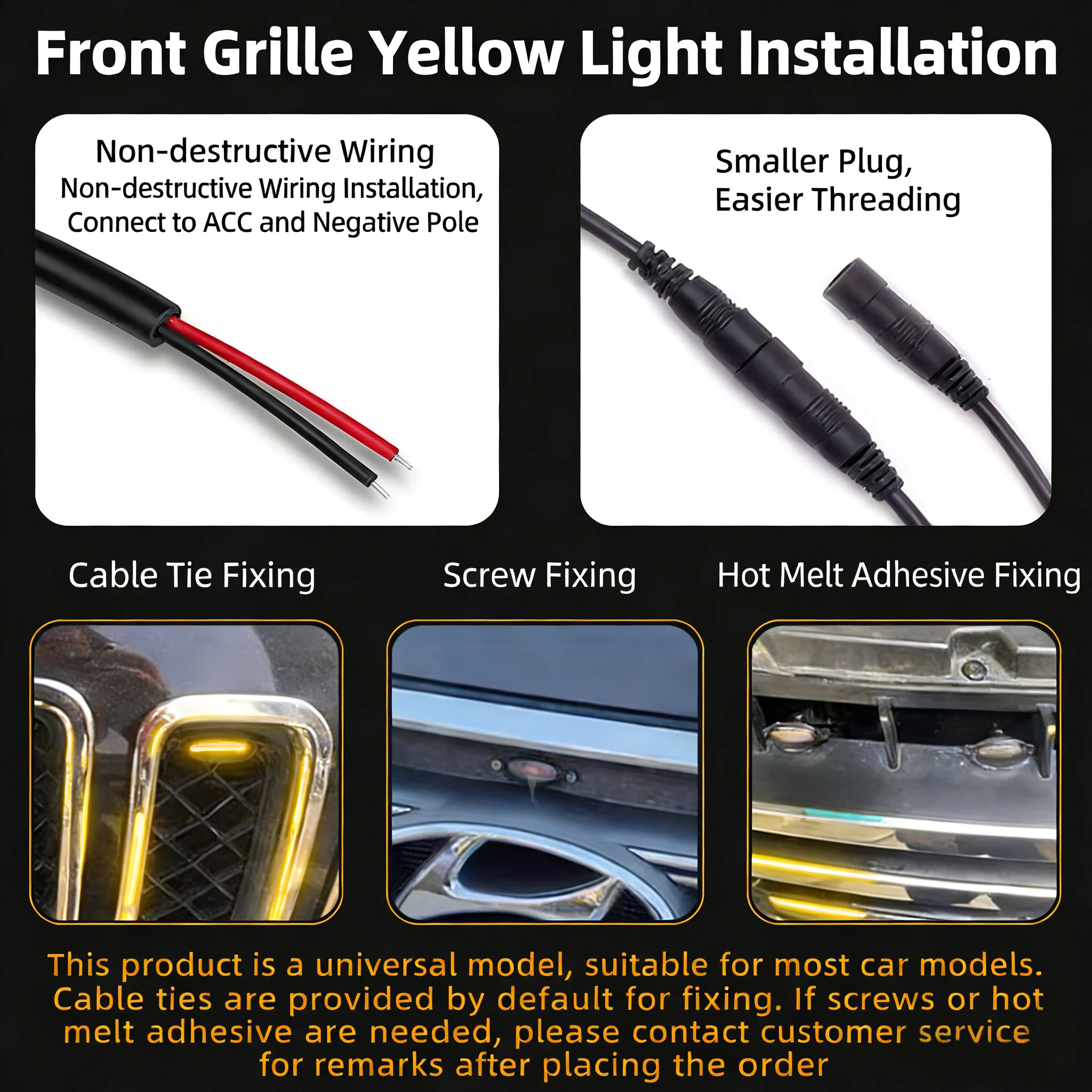 4Pcs 6Pcs Front Grille LED Lights For Toyota Land Cruiser Prado 150 120 Amber DRL Daytime Running Warning Grill Lamps view 4