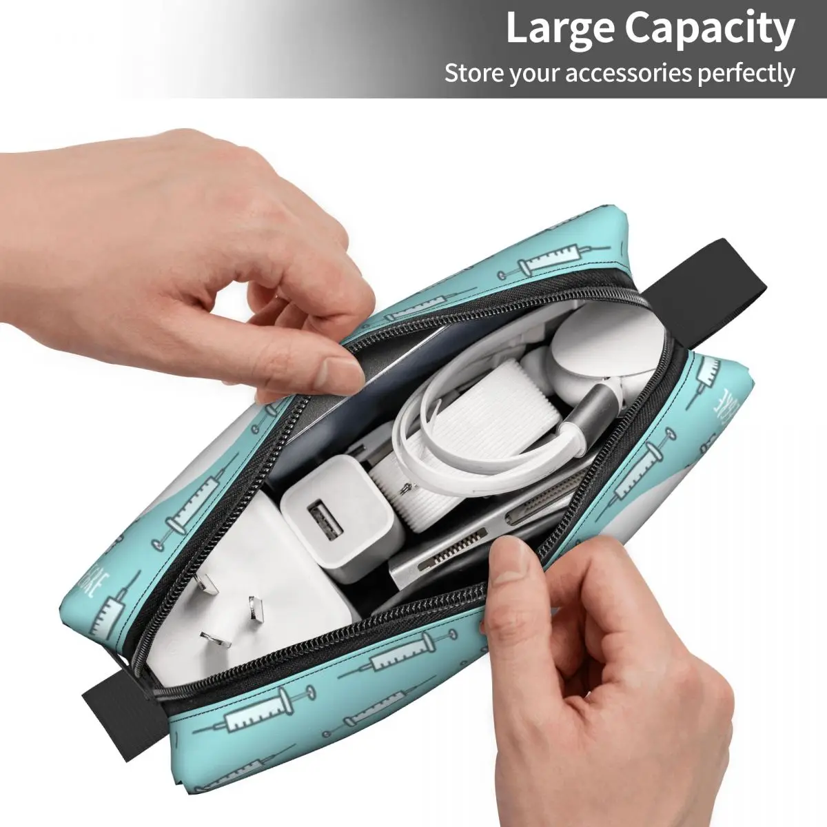 Fashion Enfermera En Apuros Doctors Nurse Medicals Travel Toiletry Bag Women Makeup Cosmetic Organizer Beauty Storage Dopp Kit