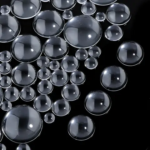 2-50Pcs Round Flat Back Glass Cabochon 6 8 12 20 25mm Transparent Clear Crystal Cabochon Cameo For Jewelry Making Diy Supplies