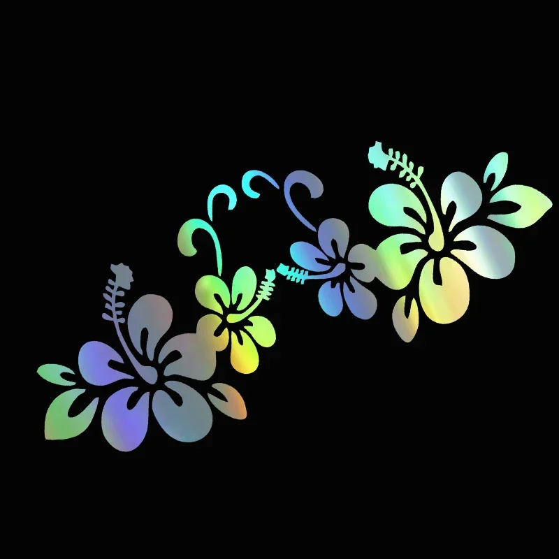 

Car Sticker 20*8cm Flower Stickers Car Door Window Reflective Laser Motorcycle Car Styling 3D Stickers