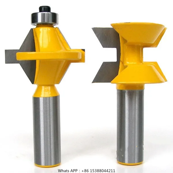 2pcs 1/2 Shank 120 Degree Woodworking Tenon Cutters Milling Cutter Set Miter Tenon Router Bits Glue Joinery Router Tools