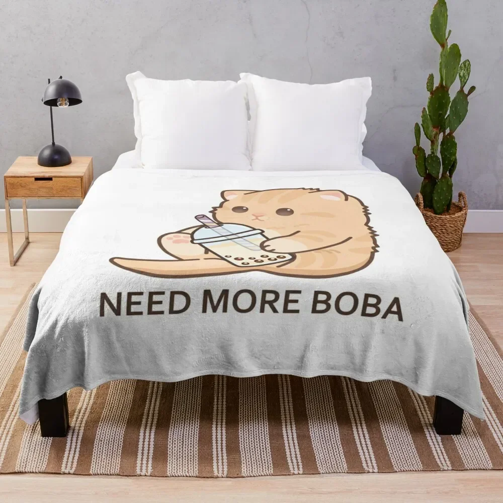 

Baby Kitten Needs More Boba! Throw Blanket Weighted Warm for winter Blankets