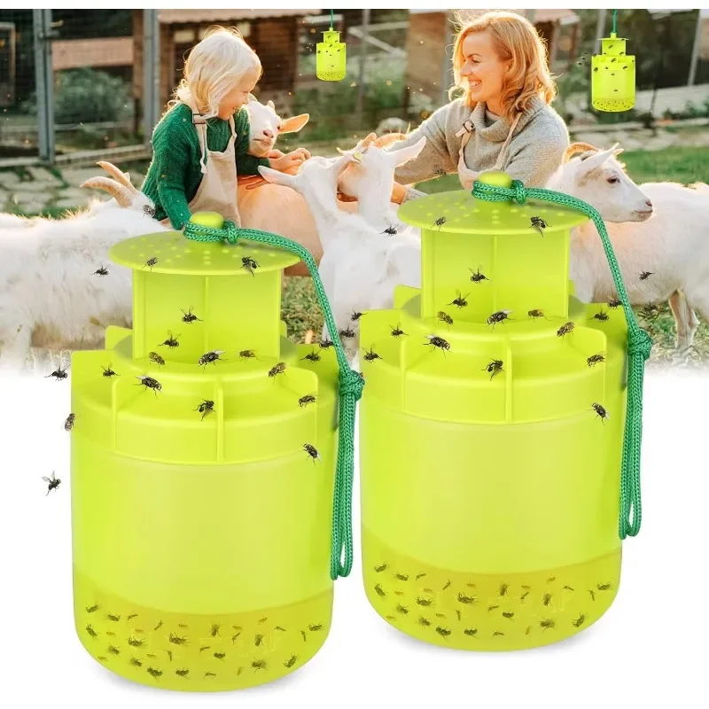 Fly Traps Outdoor HangingFlies Killer Fly Trap Outdoor Hanging Fly Repellent Trapper Insect Reusable Pest Catcher Fly Killer Fly