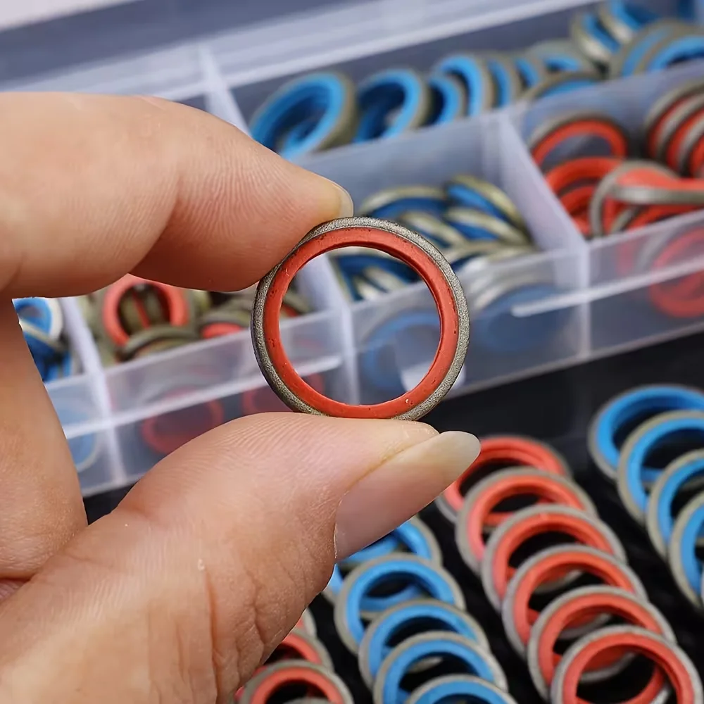100PCS M6-M16 Oil Pan Gasket Kit Universal Oil Drain Plug Washers for Automotive Motorcycle Replaceable Seals