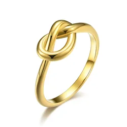 Stainless Steel Heart Knot Ring Wedding Band for Women Men Size 4-11