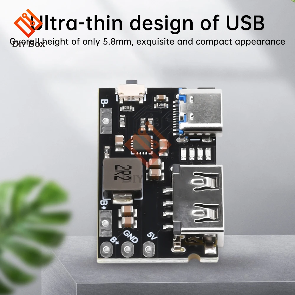 TYPE C + USB 5V 2.4A Charger Discharger Module Single Lithium Battery Charger Board 5V Supports Charging And Discharging