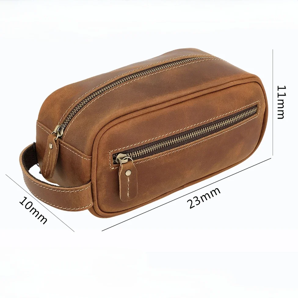 Genuine Leather Handbags For Men Women Retro Cowhide Portable Wallet Change Purse Clutch Bag Multifunctional Small Organizer Bag