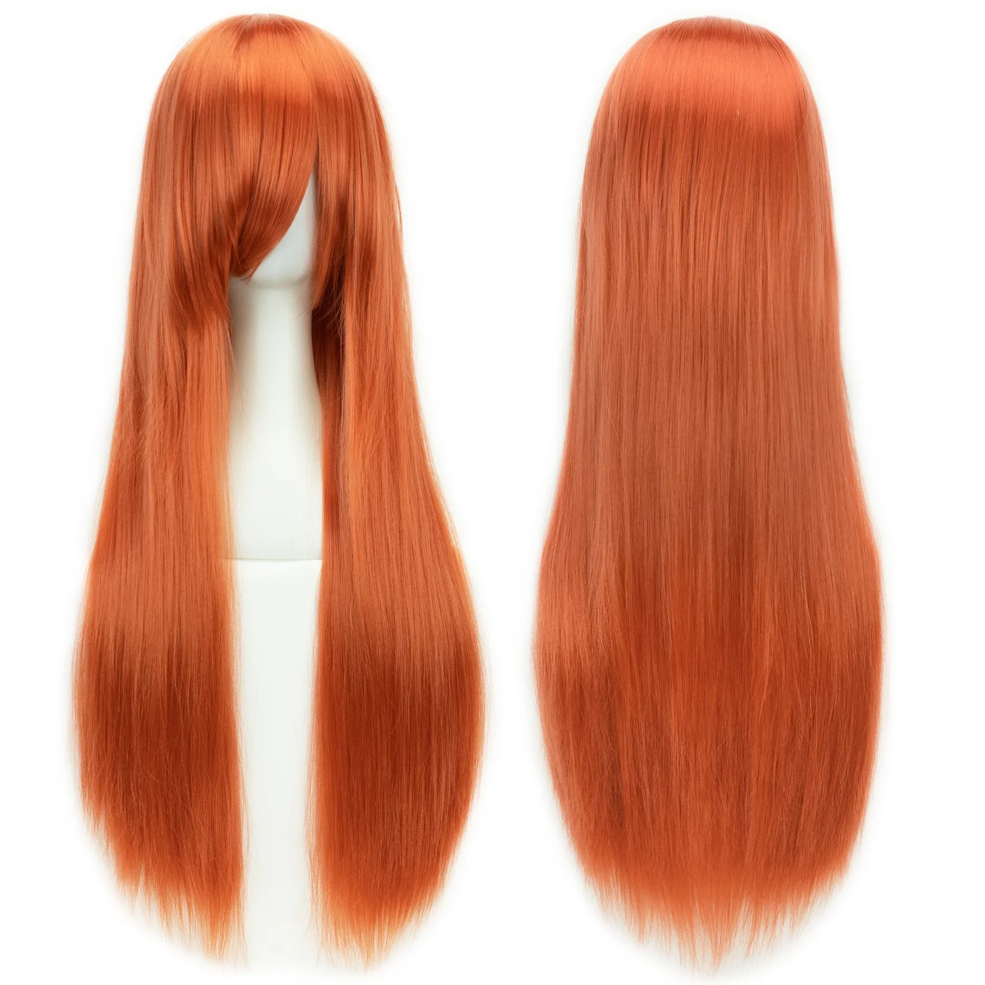 80Cm Lang Synthetisch Haar Vrouwen Blauwe Pruik Bordeauxrood Grijs Steil Party Hair Cosplay Pruiken Vals Haar Groene Pruiken