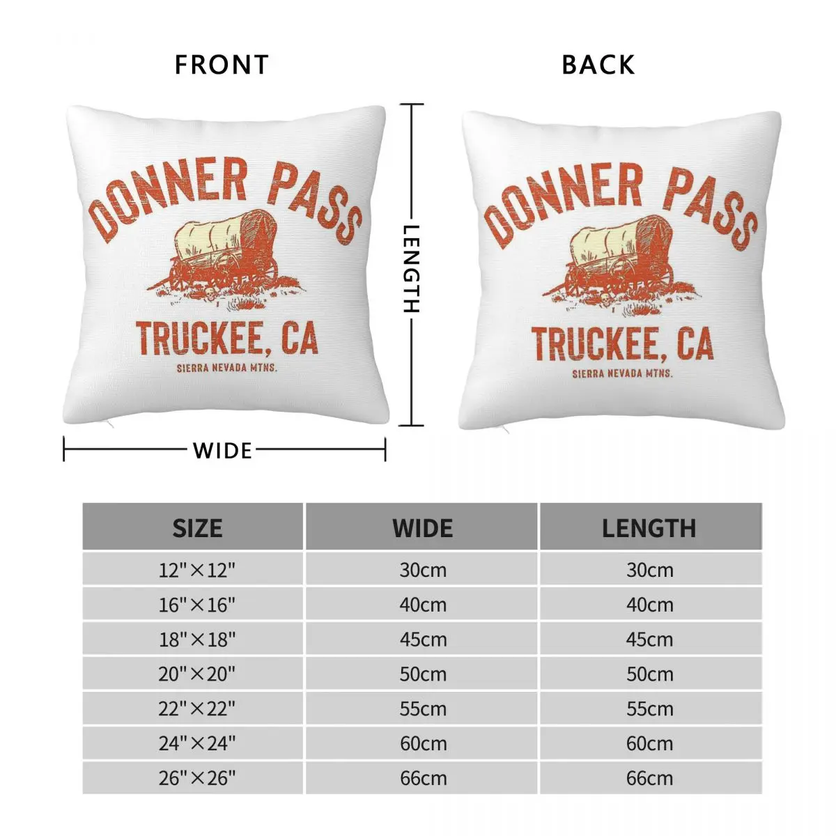Donner Pass Truckee CA Square Pillowcase Polyester Linen Velvet Creative Zip Decor Pillow Case Car Wholesale