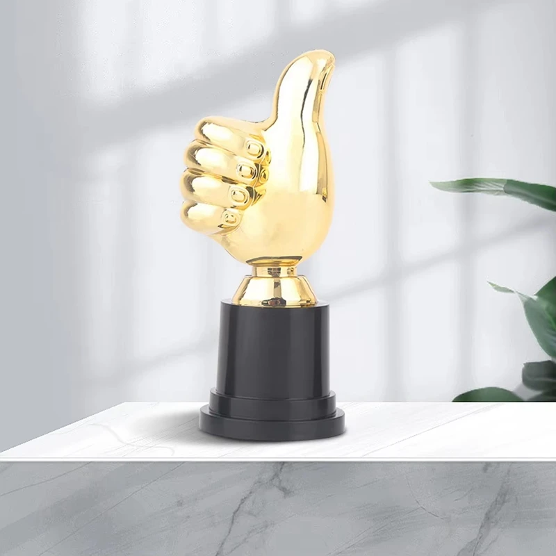 8PCS Thumbs Up Trophy Football Trophy Encouragement Mini Victory Trophies Award Prizes 5Inch High For Home Desktop Decor