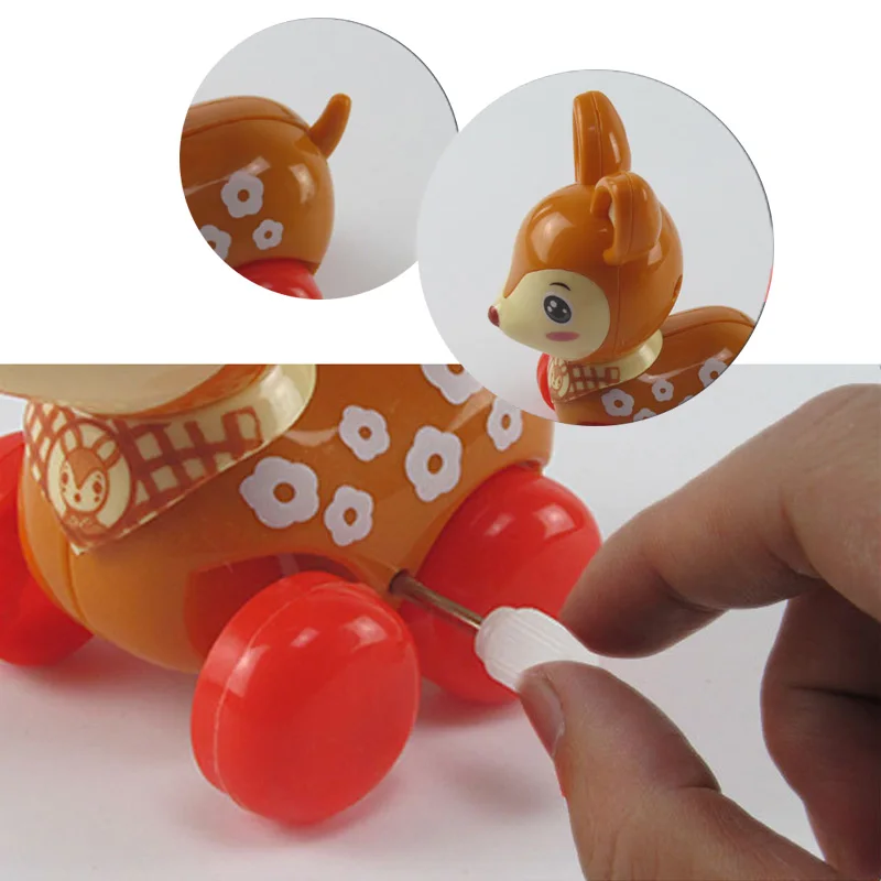 NEW Cute Cartoon Animal Deer Wind Up Toys Colorful Clockwork Spring Newborn Toys Running Toy for Kids Baby Gifts for Children