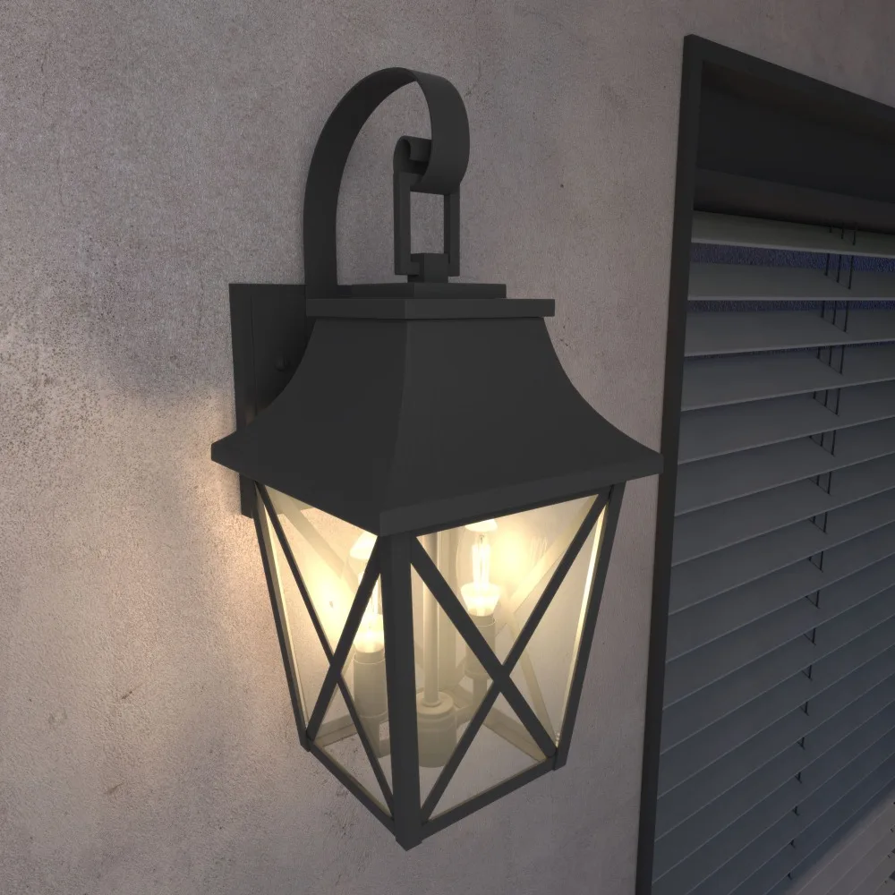 

Outdoor Wall Lantern,Large Outside Modern Wall Sconce Light Fixture,with Glass Industrial Porch Light Wall Mount