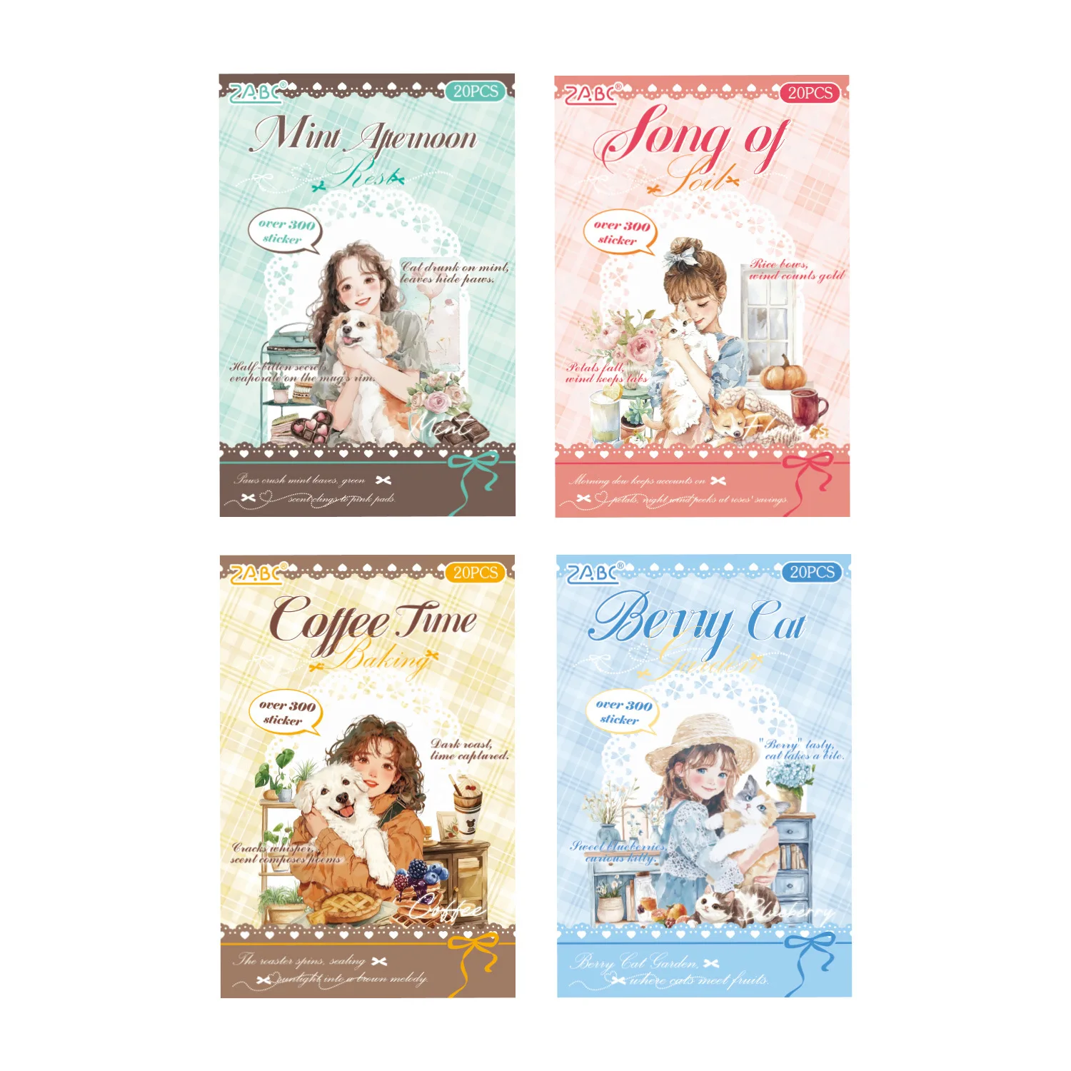 

10sets/1lot Kawaii Scrapbook Stickers Colorful Cute Pet Record Junk Journal Gold Planner Stationery Decorative