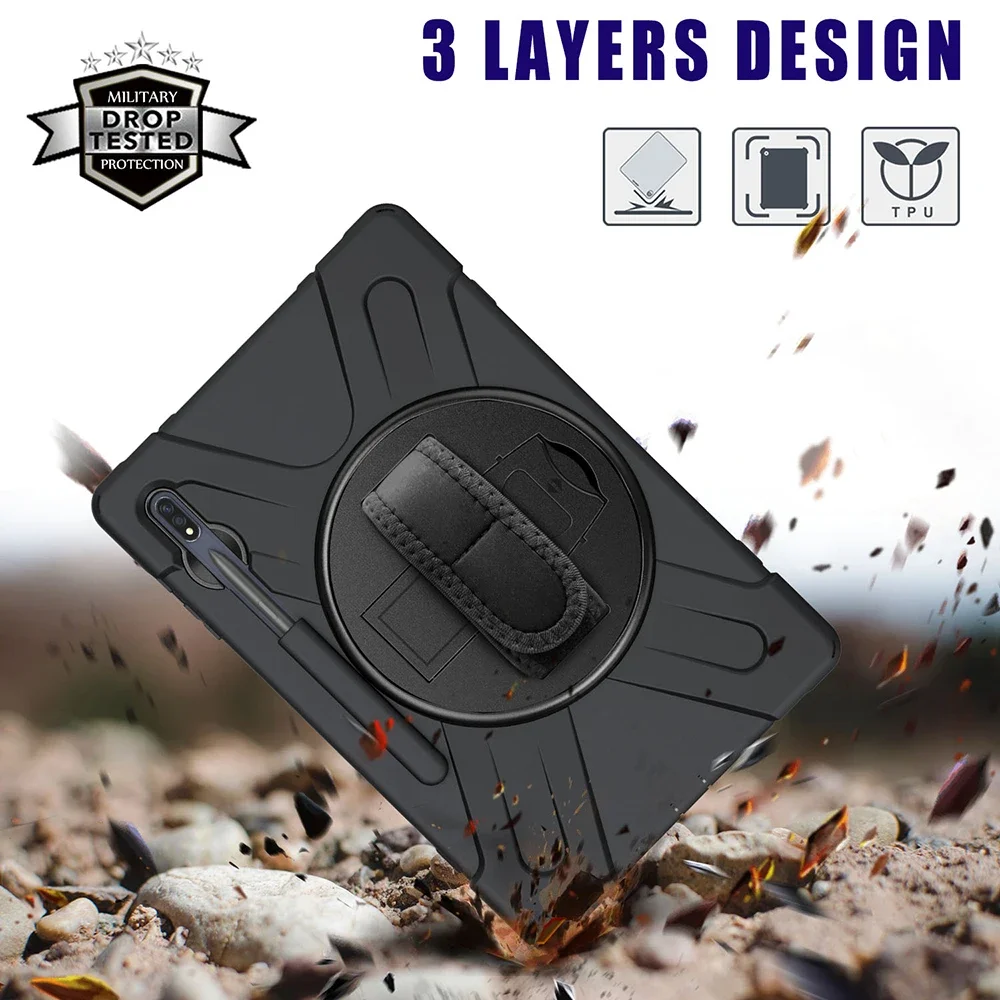 Imagem -06 - Prova de Choque Robusto Rígido pc Capa com Alça de Ombro Case para Samsung Galaxy Tab s9 s9 Plus s9 Ultra 11 12 14 65 à